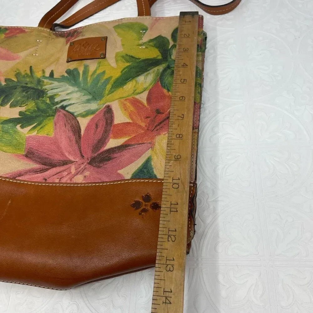 Patricia Nash Multicolor Floral Leather Toscano Tote Shoulder Bag OS